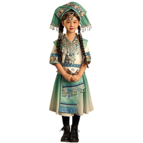 2024 childrens Hani and Zhuang costumes new kindergarten Tujia traditional ethnic dance and Miao performance costumes