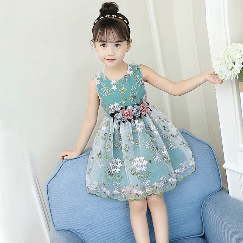 South Korean girl's summer dress 2022 new foreign pie princess dress CUHK Scout little girl Fashionable Yarn Skirt Summer