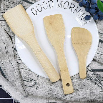 Bamboo square spatula, non-stick pan pancake, bamboo spatula, household dormitory electric hot pot, electric pancake pan, no damage to pots and pans, mini frying spatula