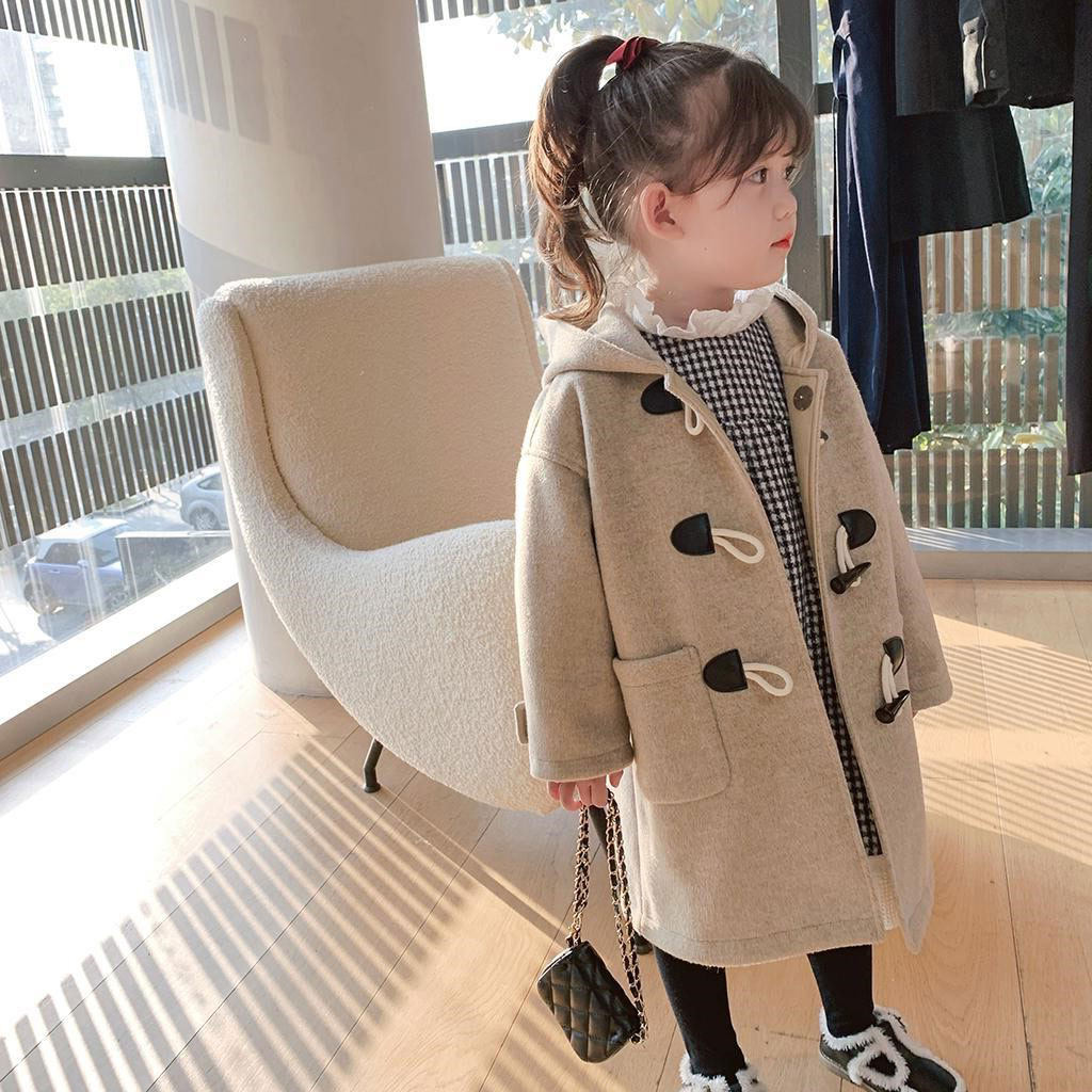 South Korean girls' fur coats autumn winter clothing 2022 new internet Red Ocean sends children Inn in the long version of the children's English