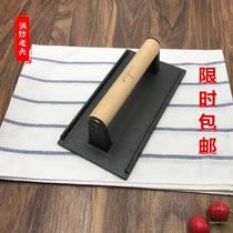 Cast iron steak pressed meat board barbecue tool teppanyaki iron plate squid plate barbecue outdoor picnic accessories