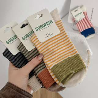 Ji pure cotton korean dongdaemun stripe contrasting fashion wear bag looks good