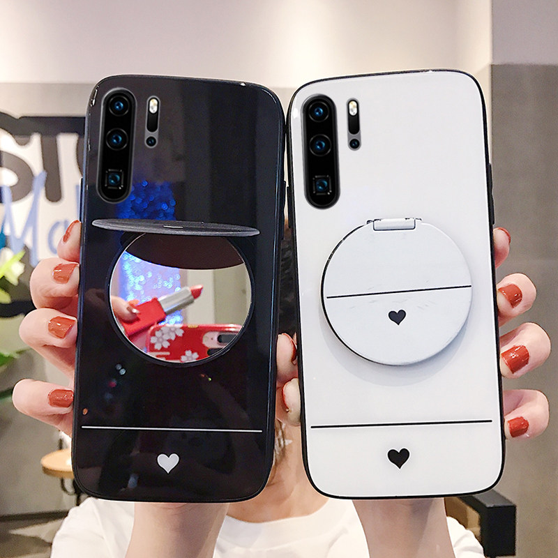 Suitable for Huawei p30 mobile phone protection shell p30pro glass mirror p20 full package anti-fall p20pro protection housing p30p female cash flow card p10 cosmetic mirror plus limit