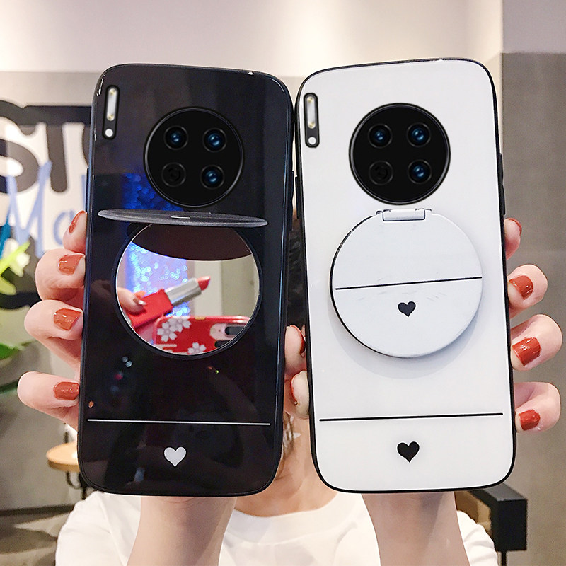 Suitable for Huawei mate30 mobile phone protection shell mate30pro glass mirror women's net red mt30 protection housing mate20 full package anti-fall M10 minimalist pro qu