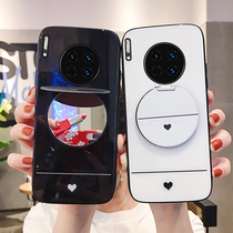 Suitable for Huawei mate30 mobile phone shell mate30pro glass mirror womens net red mt30 protection housing mate20 full package anti-fall M10 brief pro curved screen