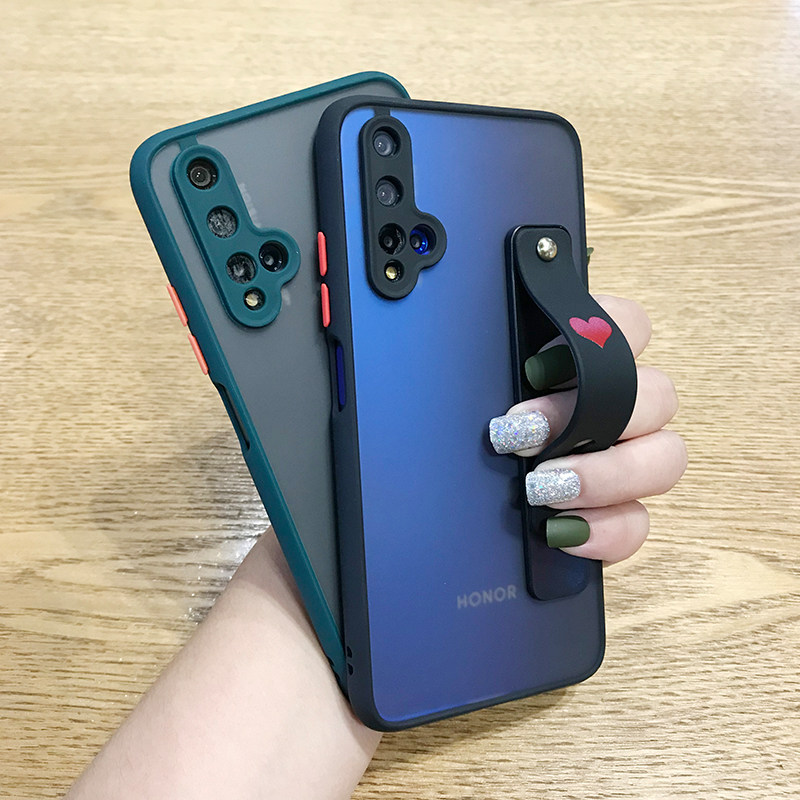 Suitable for Huawei Honor 20 mobile phone protection shell Cartoon Love Glory 20Pro Protective sleeves All-bag lenses Por frosted soft silicone transparent 20S Women's personality trendy wrist brace Jian Joins