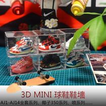 Mini AJ shoe model Wall keychain stereo model car cake ornaments school bag pendant Valentines Day gift