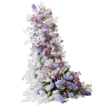 Large waterfall flower row long simulated flower window decoration scene layout event stage shape flower pile finished product
