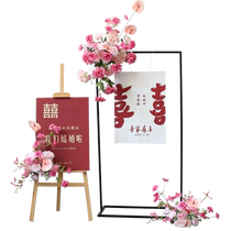 Xiaohongshu engagement party layout rose red artificial flower wedding rose pink flower wedding water sign welcome photo area flower
