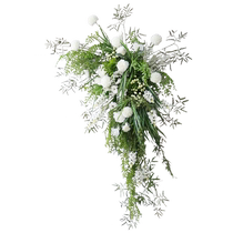 Wedding welcome set floral set water sign archway guide column bouquet stage wedding decoration white and green flowers
