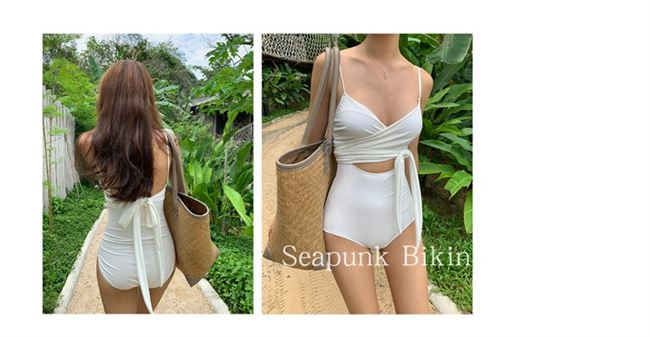 Áo tắm một mảnh nữ sinh viên bảo thủ suối nước nóng che bụng và trông mỏng trong lưới retro màu đỏ 2019 đồ bơi bikini mới - Bộ đồ bơi One Piece