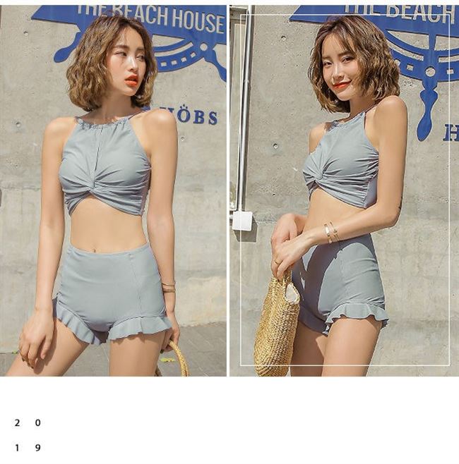 Áo tắm nữ mới lưới màu đỏ giống đoạn trong gió siêu lửa váy cổ tích áo chống nắng mùa xuân nóng bơi mặc đi nghỉ bãi biển - Bộ đồ bơi hai mảnh