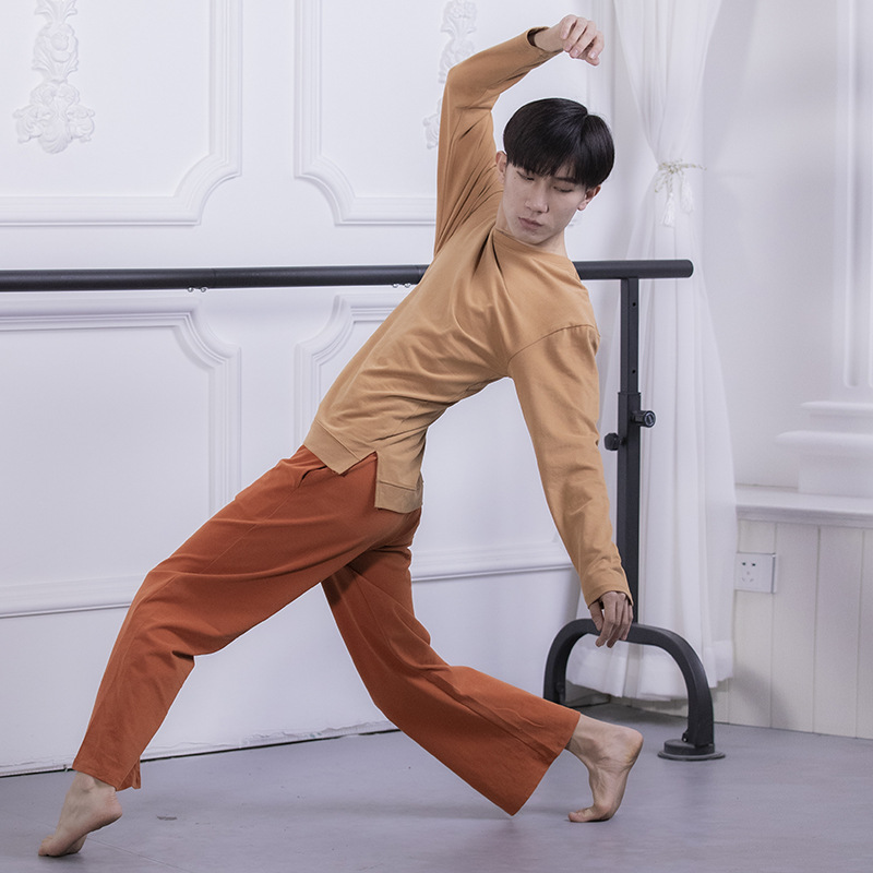 Dance clothing jacket loose men and women fashion cotton slit large size new jazz dance modern dance practice clothing basic training clothing