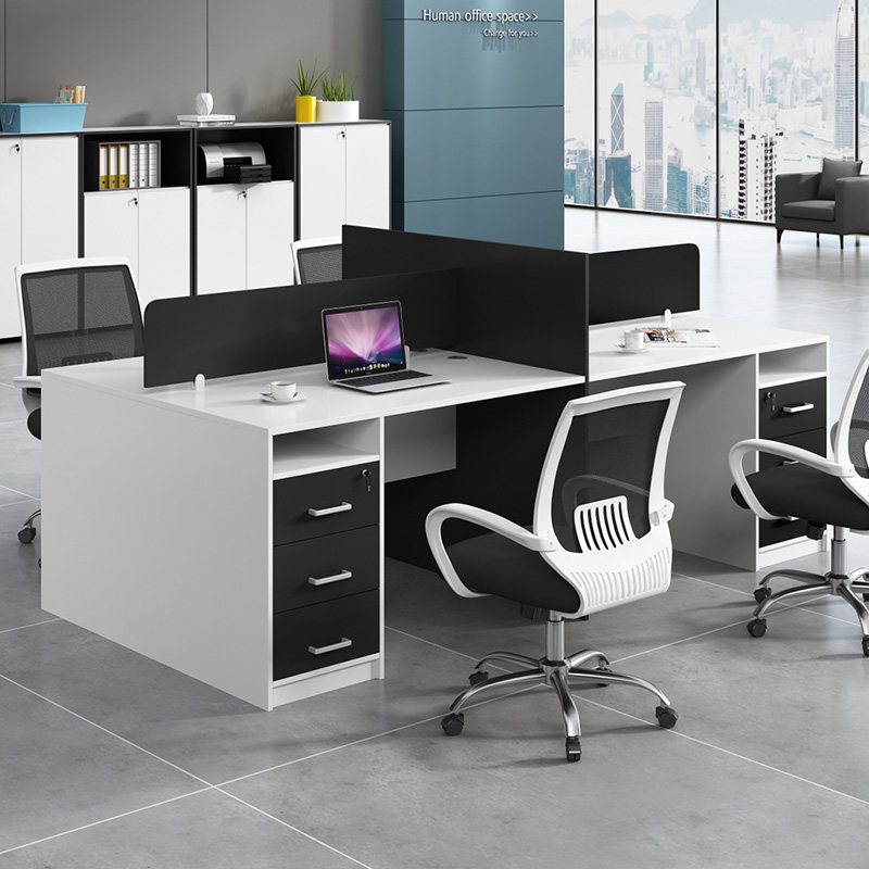 Simple office furniture table and chair combination computer desk card seat 4-person staff office desk staff desk