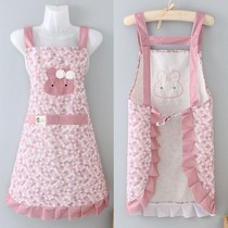 Nice Ocean Gas Apron Cloth Pure Cotton Korea Good Looking Around Pocket Little Guy Cooking Clothes Lady Fashion Korean Version