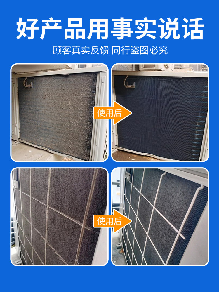Air Conditioner Outdoor Unit Cleaning Agent, Cooling Fin Cleaner, Powerful Decontamination and Dust Removal for Cars, No Disassembly or Washing Required, Special Tool