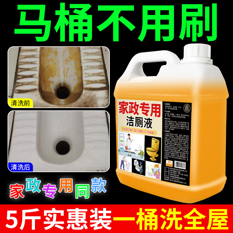 Toilet Cleaner, Powerful Descaling and Deodorizing, Fresh-Scented Liquid for Cleaning Toilets and Urinals, Removes Urine Scale, Yellow Stains, and Dirt
