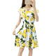 Liulimeng cotton silk floral dress rayon