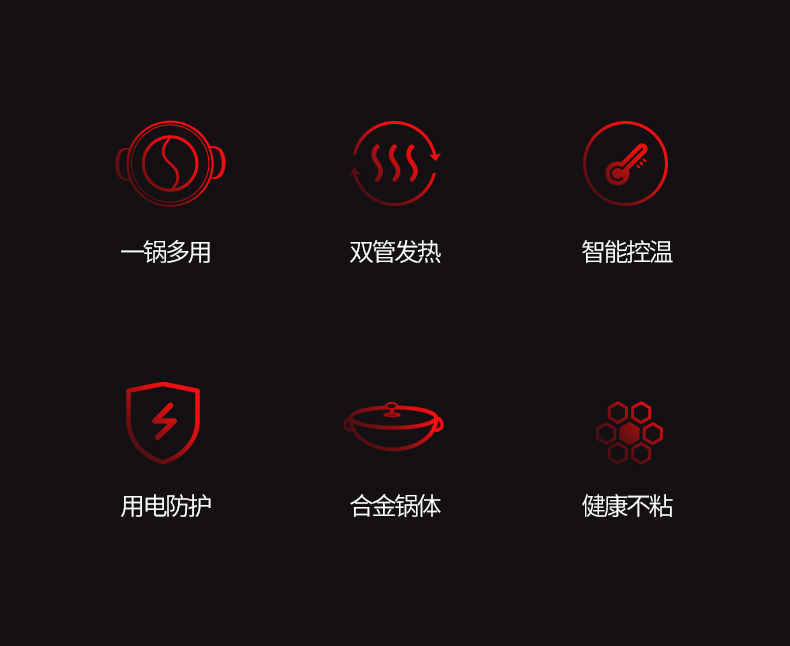 格米意 鸳鸯锅多功能电热火锅6L 图2