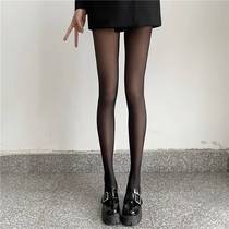 Чёрный через кожу с трусливым шлангом Thickened Black Silk Stockings Outside Waring fake Flesh Black Light Leg God инструментальное