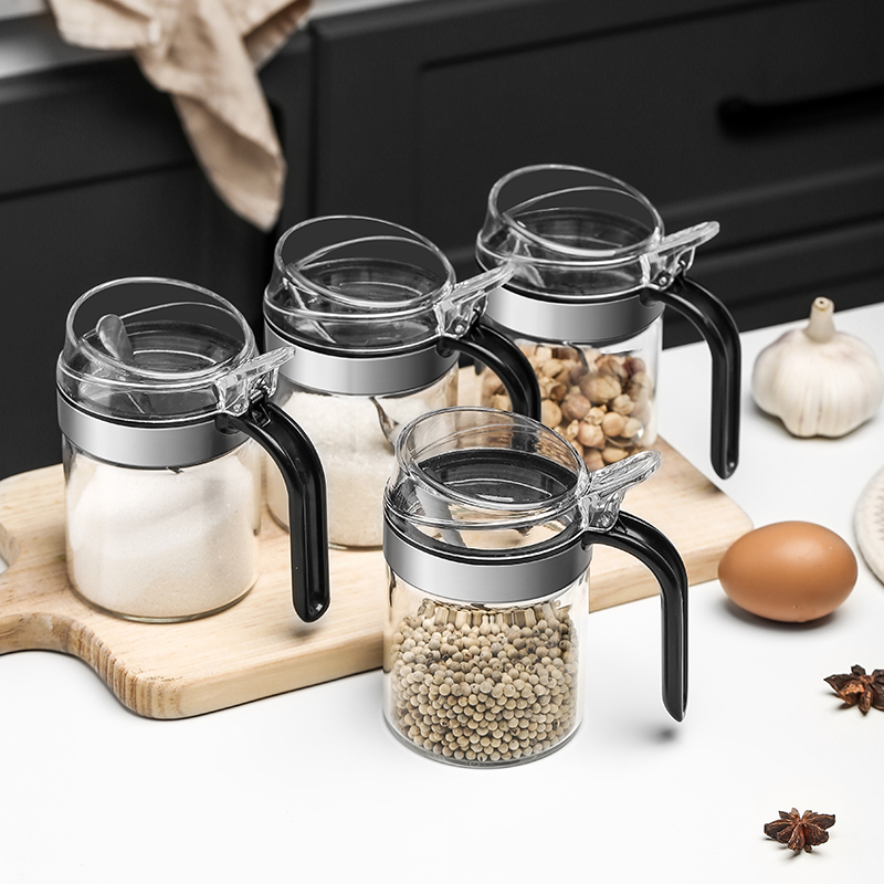 Kitchen seasoning jar Salt Jar Glass Sauce Bottle Home Moisture-proof Sauce Bottle Sugar Salt MSG Seasoning box