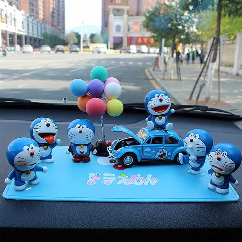 Mini goddess net red robot cat car ornaments blue fat little jingle doll personality cute cartoon car accessories