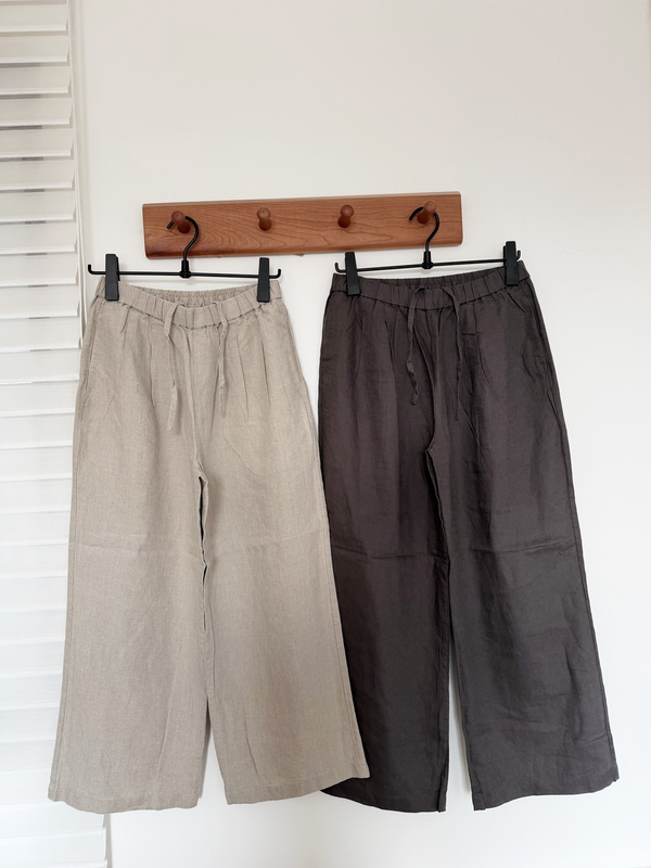Women's Linen Wide-Leg Pants, 100% Linen, Casual Straight Wide-Leg Pants Women's Linen Wide-Leg Pants, 100% Linen, Casual Straight Wide-Leg Pants