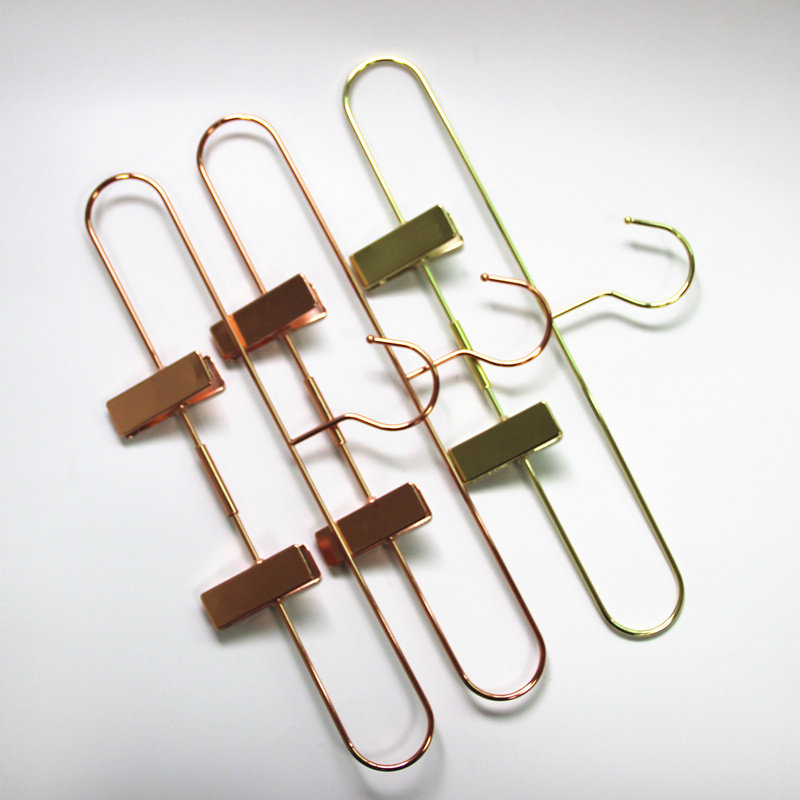 Metal Children Pants Racks Ins Nordic Rose Gold Clothing Store Display Hanger Anti Slip Without Mark Flex Pants Rack Clips