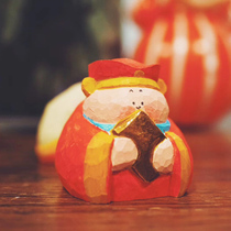 Pufang Art Museum Little Immortal Blessing God of Wealth Series Woodcarving ornaments Cute Tide Play Hand Birthday Gift