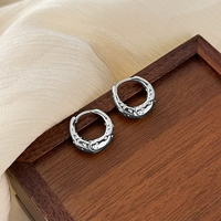 [серьги из чистого серебра 999] серебряные текстурированные серьги [сохранение цвета 2 года]