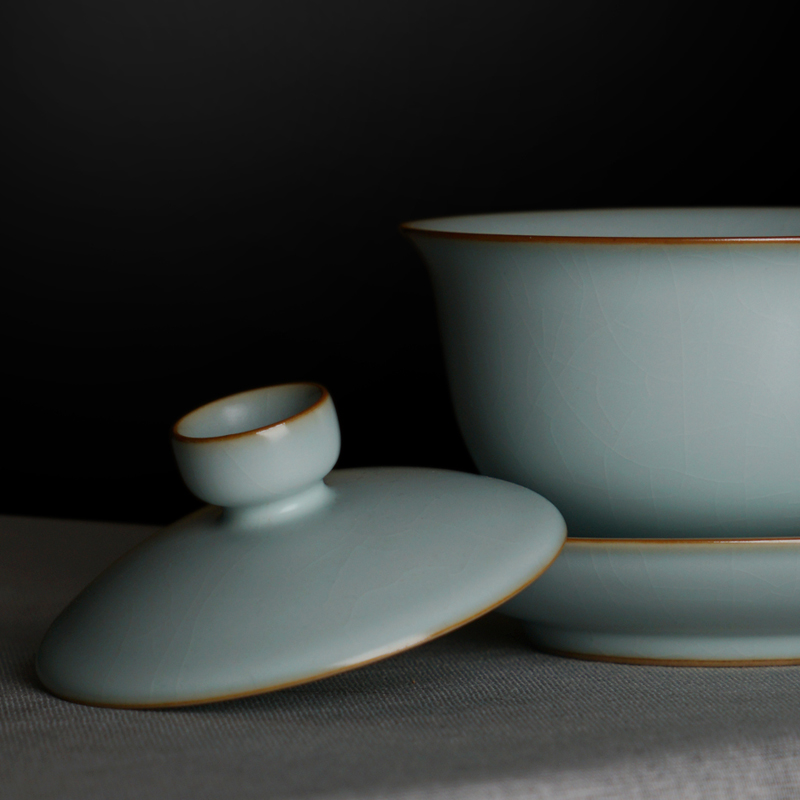 Your up tureen tea cups a single large bowl of jingdezhen porcelain three cups of checking ceramic tea set ice crack glaze