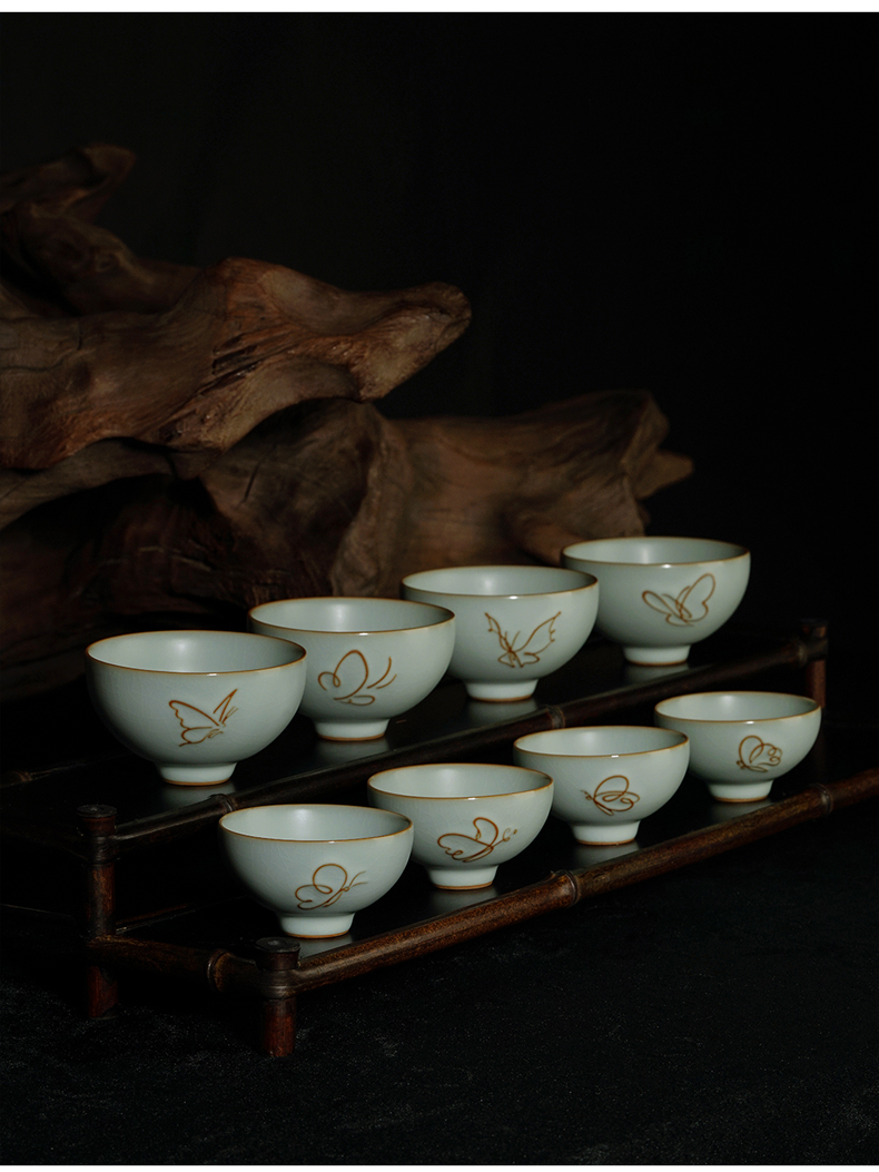 Manual master cup single cup your up ceramic cups undressed ore glaze archaize wind always palace porcelain, jingdezhen up