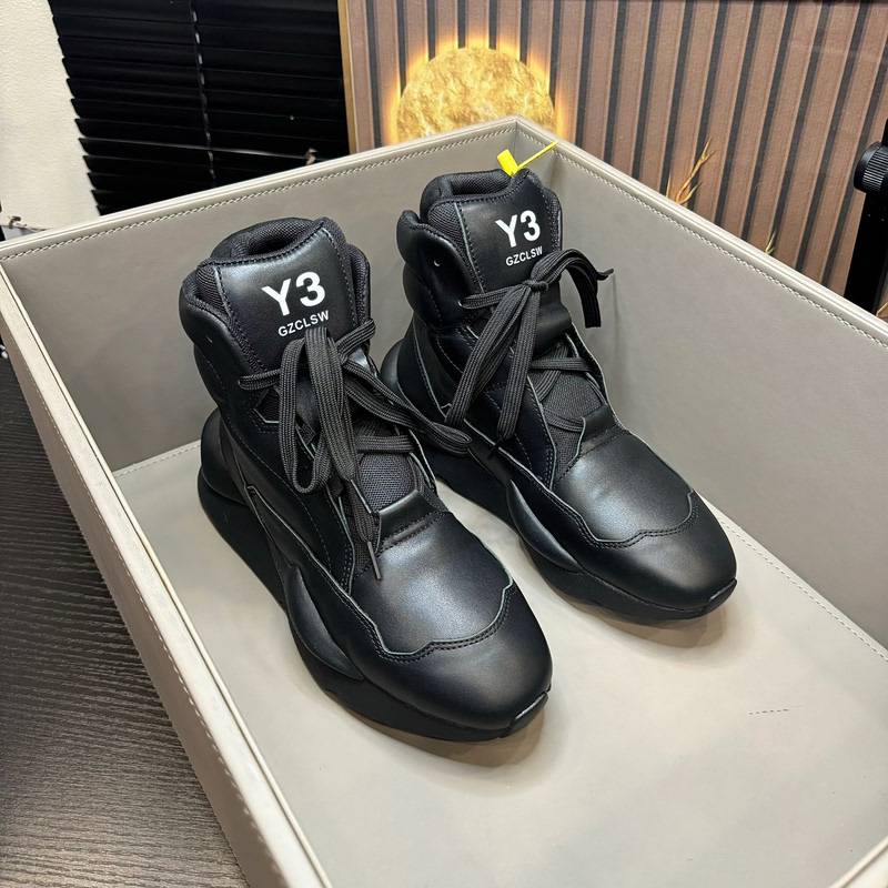 Y3Gzclsw Black Warrior High-Top Shoes for Men and Women, Couple Lace-Up Dad Shoes, Genuine Leather Trendy Versatile Sports Casual Shoes