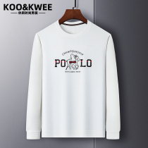 Fall mens high end t-shirt autummy jersey undershirt with long sleeves ice silk trendy round collar boomer fashion clothes