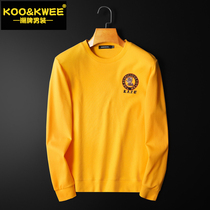 European Station Fall mens T-shirt with undershirt long sleeves Large Code Embroidered Tide round collar Compassionate Back Body Pattern