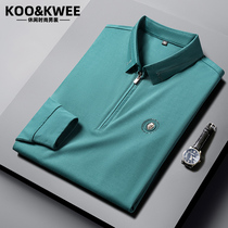 2021 Fall mens t-shirt polo shirt long sleeve body upturned silk light cotton casual pure color business hot drill man