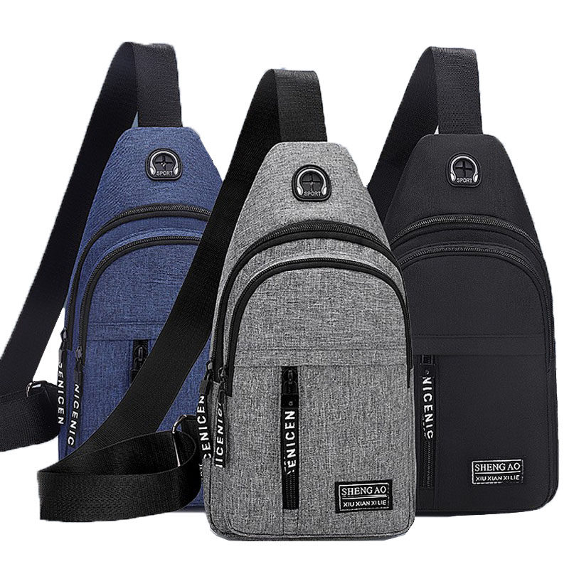 Men's chest bag Han version Tide Card Sports Slanted bag for men and women shopping for a casual satchel bag student fashion small scapegoat