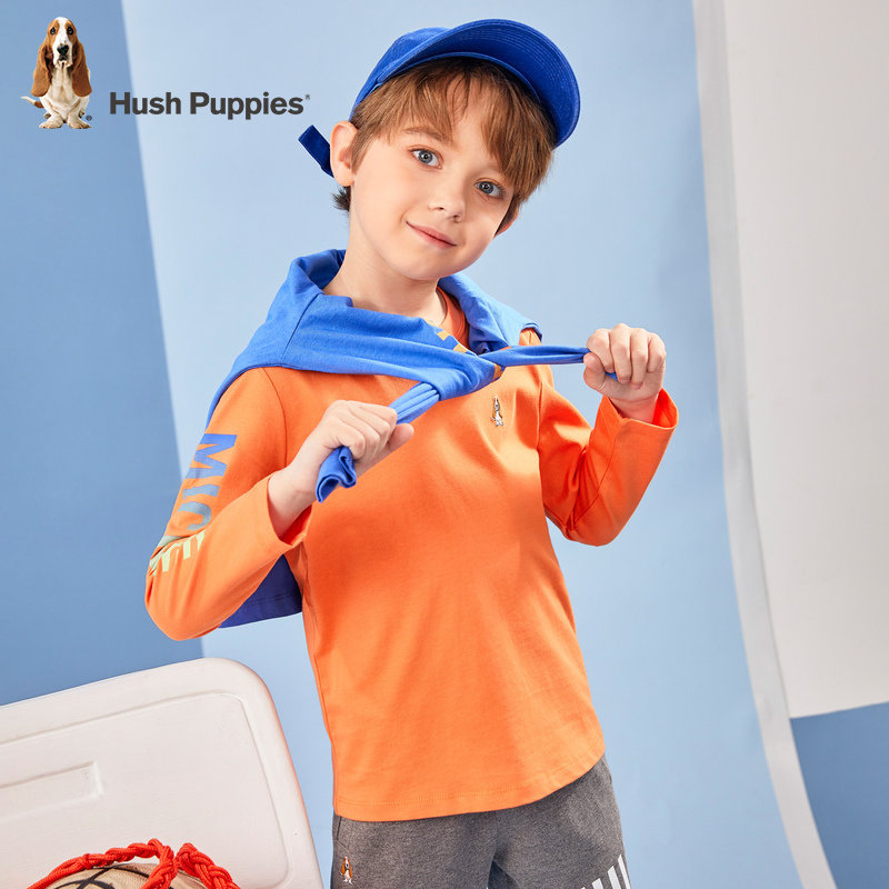 Hush Puppies 暇步士 2022年春季款 纯棉 男童长袖上衣 聚划算天猫优惠券折后￥69包邮（￥99-30）105~170码多色可选