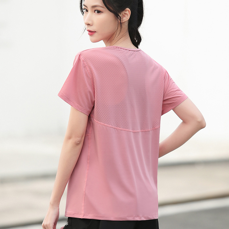 Professional Yoga Clothes Blouse Women Fitness Loose Running Sports T-shirt Short Sleeve Summer Large Size Size Fat Mm Thin 200 catty