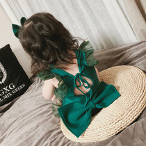  2021 new Korean little princess childrens swimsuit female cute one-piece skirt type middle and large children parent-child mother-daughter swimsuit