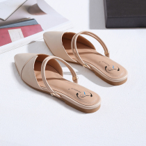 Baotou shoes womens spring and summer flat heel with two-to-and-half tugs wearing gentle fairy shoes small size womens shoes 2022 flat-bottom fashion shoes