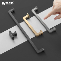 Cabinet handle modern American cabinet door simple black handle drawer clothes cabinet handle Nordic zinc alloy handle