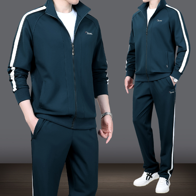 Men's Sports Suit 2026 Spring and Autum New Style Dad's Long-Sleeved Jacket Middle-Aged and Elderly Loose Casual Sportswear Men's Sports Suit 2026 Spring and Autum New Style Dad's Long-Sleeved Jacket Middle-Aged and Elderly Loose Casual Sportswear