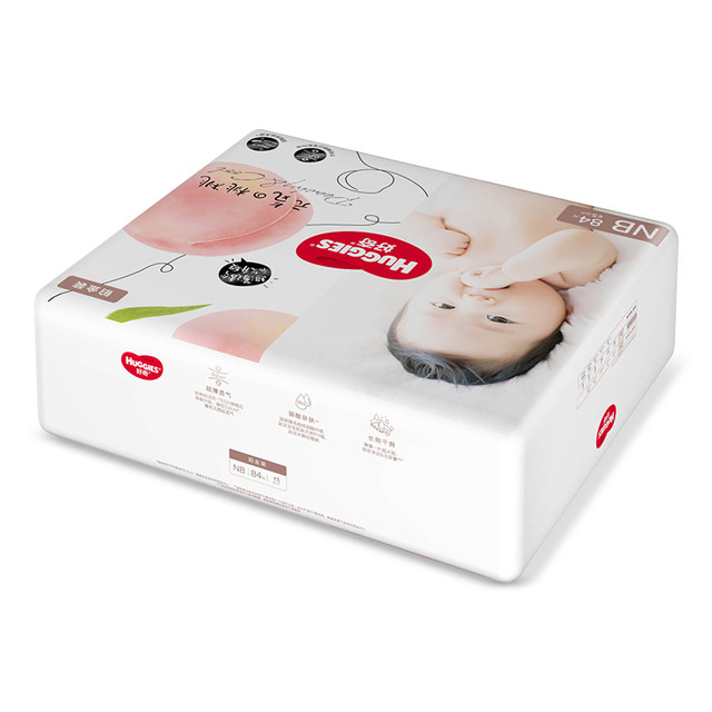 Huggies platinum diapers NB84 ຂະຫນາດນ້ອຍຜູ້ຊາຍແລະແມ່ຍິງເດັກນ້ອຍເກີດໃຫມ່ diapers breathable nb