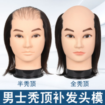 Mens Short Hair Baldness Model Mens Semi-Bald Wig Model Head Practice Hair Remake Hair Block Doll Head Model
