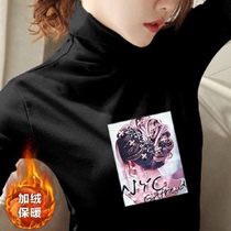 High collar plus suede thickened undershirt woman autumn winter 2022 new womens clothing Han version 100 hitch lap t-shirt T-shirt