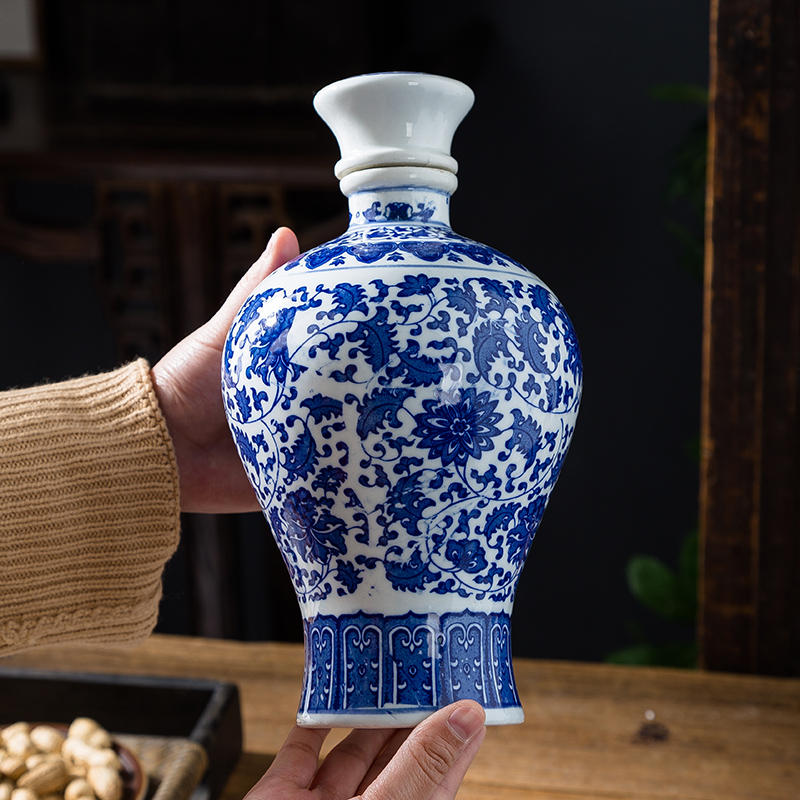 Jingdezhen ceramic porcelain jars 1 catty 2 jins of 3 kg 5 jins of empty wine bottles sealed jar of wine jugs of it