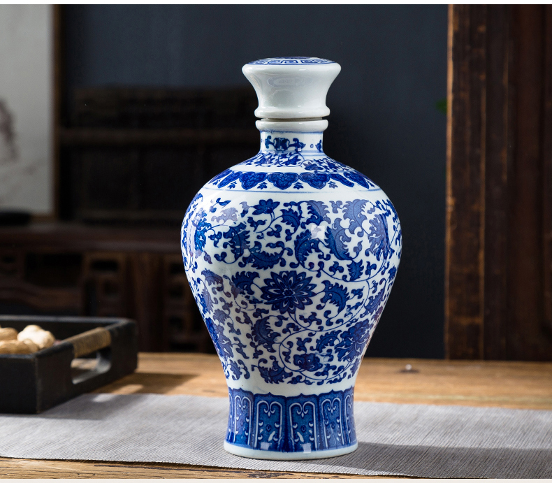 Jingdezhen ceramic porcelain jars 1 catty 2 jins of 3 kg 5 jins of empty wine bottles sealed jar of wine jugs of it