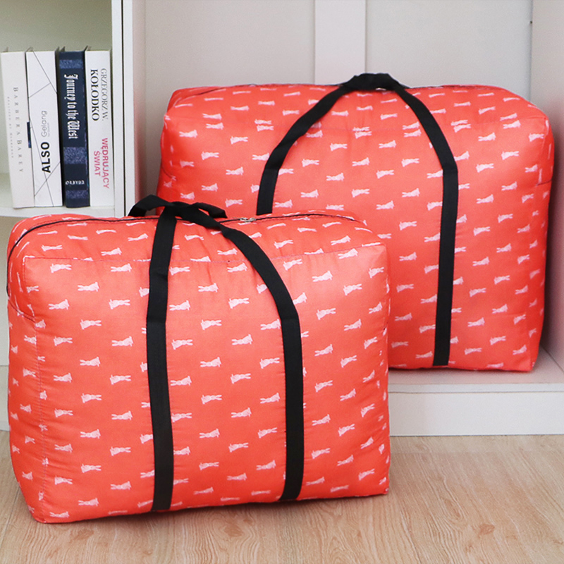 Fubing oversized printed folding travel bag clothing storage bag cotton quilt dust bag moving packing luggage bag