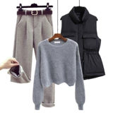 Демисезонный модный комплект, 2020 года, подходит для подростков, в западном стиле, в стиле Шанель, 3 предмета